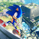 Sonic grinds a rail in Sonic Frontiers.